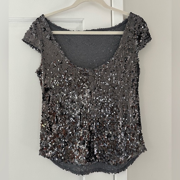 Free People Late Last Night Sequin Top - Picture 9 of 12